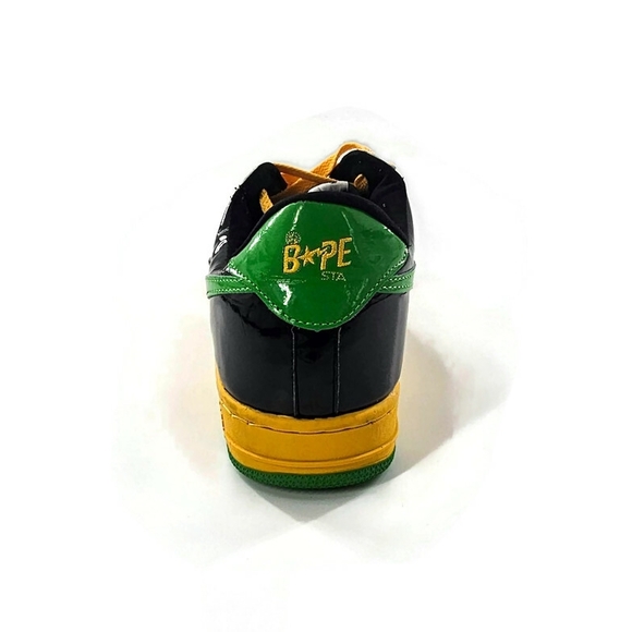 Bape Bapesta FS-001 Mens 13 A Bathing Ape STA Green and Yellow Star Sneakers - Picture 7 of 14
